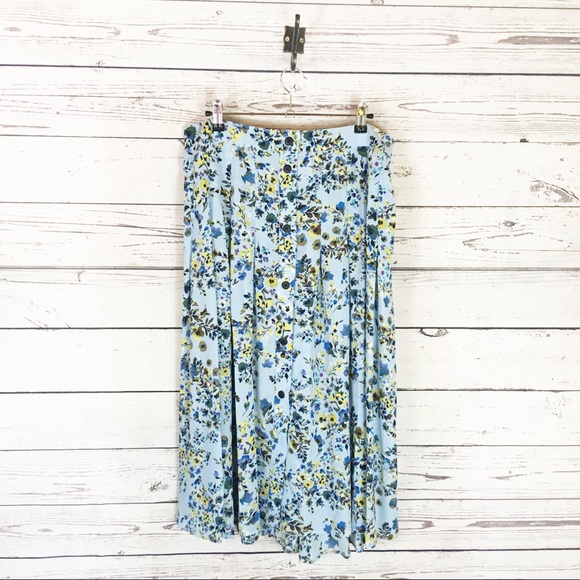 Nanette Lepore Floral Button Front Midi Skirt L - Picture 1 of 9